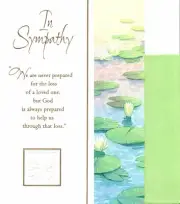 In Sympathy White Waterlily Waterlilies Pond Theme Hallmark Greeting Card
