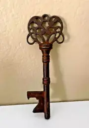 Victorian Bordello Decorative Skeleton Key in Cast Iron Antique Finish 5.25"