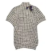 [Dries Van Noten] Grid Check High Neck Top