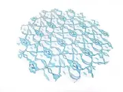 14" Light Blue lace scalloped circles wedding favor wrap