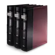 Bellagio-Italia CD/DVD Storage Binder - Burgundy - Leather - 3 Pack