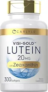 Lutein and Zeaxanthin 20mg | 300 Softgels | Eye Health Vitamins | Non-GMO & Gluten Free Supplement | by Carlyle