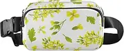[GuoChe] Trendy Fanny Waist Pack Women Men Vintage Flowers Rustic Yellow Multipurpose Cross Body Bag Belt Pack with Adjustable Strap for Travel Shopping Running, Vintage flowers rustic51, 8" x 5.3" x 2.3",