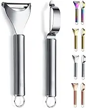 Potato Vegetable Peeler, Kyraton Stainless Steel Apple Fruit Veggie Peeler, Peelers for Kitchen Ergonomic Non Slip Handle Dishwasher Safe, Set of 2