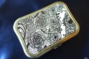 Fashionable Contact Lenses Case...Black Lace...one of a kind!