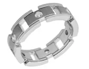Men's 14K White Gold Genuine Diamond Solitaire Eternity Band Ring 0.50CT 7MM