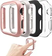 Mugust 4 Pack Hard PC Bumper Case Compatible with Apple Watch SE (2nd Gen) Series 6 5 4 SE 40mm Without Glass Screen Protector, Ultra-Thin Scratch Resistant Edge Frame Cover for iWatch 40mm