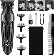 KEMEI 2269 Men's Professional T Blade Zero Gap Trimmer, Electric Barber Trimmer, Wireless Hair Trimmer, Rechargeable Beard Trimmer with LED Display