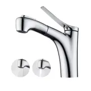 Decaura Wels Pull-out Basin Mixer Tap 2-function Spray Head Bathroom Chrome