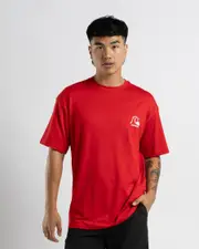 [Quiksilver] Quiksilver Men's Dna Bubble Logo Short Sleeve Rash Vest in Salsa Red Size Medium M Salsa Red