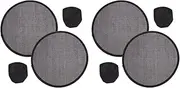 DOITOOL 4 Pieces Round Folding Fans Handheld Portable Foldable Fan 9.8 Inch Retro Classic Round Fan for Summer Wedding Party Favors - Black