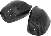Compatible For BMW 3 Series E90 E91 2009 2010 2011 2012 Replacement Type Gloss Black ABS+Real Carbon Fiber Body Side Rearview Mirror Cover