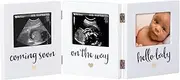 Pearhead Triple Sonogram Keepsake Photo Frame, Baby Keepsake Picture Frame, Gender-Neutral Baby Nursery Décor, Baby's First, Baby Gift Ideas, Holiday Stocking Stuffer, White