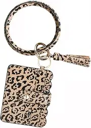 [CTIRCHIU] 1PC Leopard Pattern Key Chain Bag with Fringed Design PU Leather Pouch for Easy Carrying Portable and Stylish Accessory for and Decoration