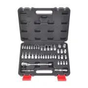 42PC 1/4In 3/8 In Drive Ratchet Wrench Set Torx/Hex Bit Sockets SAE And Metric