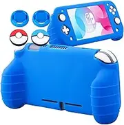 YoRHa Handle Grip Soft Silicone Rubber Protective Cover Case (Blue) x 1 for Nintendo Switch Lite [9.2019 Slim Model]
