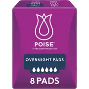 Poise Pads for Bladder Leaks Overnight 8 pack