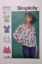 Simplicity S9452 Sewing Pattern Misses' Tops UNCUT Sizes 6-14