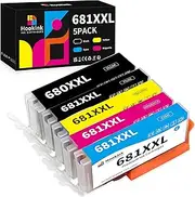 Hookink 5-Pack 680XXL 681XXL Ink Cartridges Compatible for Canon PGI-680 XXL CLI-681 XXL for Canon PIXMA TR8660a TS6160 TS6260 TR7560 TR8560 TR8660 TS8160 TS8260 TS9160 TS9560 TS706