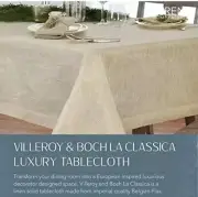 Villeroy & Boch La Classica Linen Tablecloth Formal Ivory Gold Oblong 70 X 96