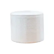 Small Circular Boucle Storage Ottoman - Footstool