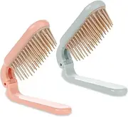 Mini Hair Brush,2 Pack Compact Travel Hair Brush Foldable Hairbrush Folding Hair Combs Small Hair Brush for Women