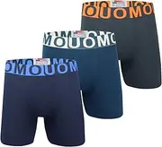[Trendy Boy] Men’s Stretch Boxer Shorts Cotton Underwear Extra Long Length Boxer Trunks – 3-Pack Classic, B726-c2, L