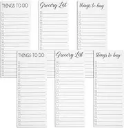 to-do-List Notepad - 6-Pack Magnetic Notepad, Shopping List Memo Pad for Things to Do, Things to Buy and Grocery List, 3 Assorted Designs, 60 Sheets Per Pad, 3.5 x 9 Inches