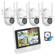 ANRAN 5MP 12" Monitor NVR 2TB Wifi Security Camera System Audio Human Detection