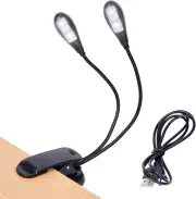 Music Stand Light, 1/2/4/10 Pack Clip on LED Book Lights, USB and AAA Battery Op