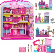Barbie Mini Land DreamHouse & 3 Playsets Pet Boutique, Hair Salon & Supermarket
