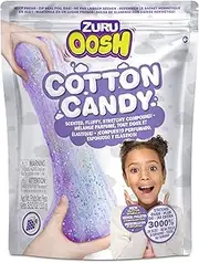 ZURU Oosh Cotton Candy Large Foil Bag 100g (Grape) - Fluffy Slime That Grows 3000% in Size for Girls and Kids (Purple)
