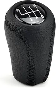 Gear Shifter Knob for Mazda 3 BK BL 5 CR CW 6 II GH CX-7 ER MX-5 NC III 23 MT Leather Shifter Lever 5/6-Speed Gear Shift Knob Car Gear Shift Knob(6 Speed-Black A)