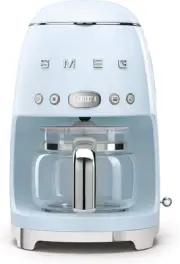 Smeg 50's Retro Style Aesthetic Drip Coffee Machine with 10 Cup, Pastel Blue