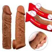 Soft Penis-Extender Male-Extension-Sleeve-Realistic-Penis-Sheath Girth Enhancer