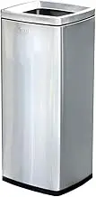 Outdoor Trash Can Brushed Stainless Steel Trash Can, 30L/7.9 Gallon Outdoor Indoor Garbage Can Open Top Stainless Steel Commercial Waste Container, Silver Outside Garbage can