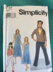 SIMPLICITY pattern 0154-girl's dress, pants, camisole, shirt-sizes 7-16