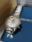 SEIKO, Twotone, STAINLESS STEEL, LADY'S WATCH, CHRONOGRAPH, SWAROVSKI STONES...