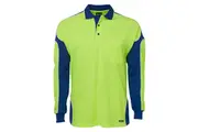 JB's Mens Arm Panel Hi-vis Polo Work Shirt 6AP4L - Lime/Royal