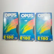 Opus E180 Blank Hi-Fi VHS Cassette Tape Brand New Sealed Set X 3 Video Tapes Lot