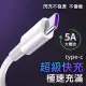 type-c超級快充數據線 充電線 傳輸線 支援5A電流1.5m簡約白