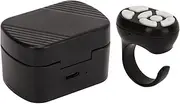 Bluetooth Remote Control for TIKTok, for Kindle App Page Turner, Video Scrolling Ring, Selfie Button Camera Shutter Video Recording Remote and Phone Holder for iOS, for Android (Black)