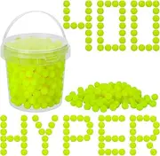 PokiiuLK 400 Refill Balls Ammo for Nerf Hyper Gun, 0.55 in Hyper Gun Balls with Portable Storage Bucket (Yellow), Hyper Rounds