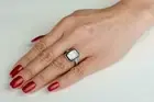 2.5Ct Emerald Cut Lab Created Blue Sapphire Ring 14K Yellow Gold Plated