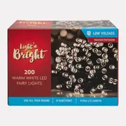 Light & Bright Low Voltage Christmas Fairy Lights-Warm White (200 Pack)