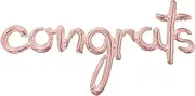 Script Phrase Congrats Rose Gold Foil Balloon