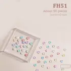 50Pcs 3D Mini Mocha Star Flat Back Glass Crystal Nail Art Charms Rhinest^u*
