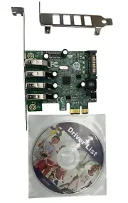 NEW TekRepublic PCI-E to 4port USB3.0 HUB Express Card with Low Profile Bracket