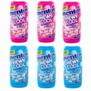 6X Mentos Candy Chewy Cool Mint Peppermint Strawberry Flavor Fresh Breath Gummy