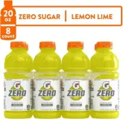 Gatorade Zero Sugar Lemon Lime 8pack Sports Drinks, 20 fl oz 591ml